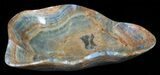 Carved, Blue Calcite Bowl - Argentina #63241-2
